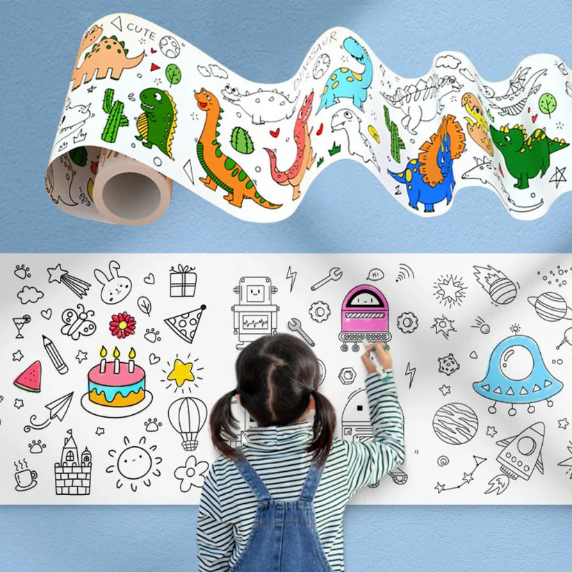 🔥 ¡LLEVA 2 Y SOLO PAGA 1! Rollo Gigante para Colorear de 3 Metros 🎨